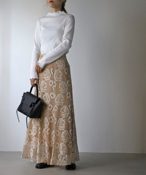 UNFIELD（アンフィールド）の「【UNFIELD】 レースマーメイドスカート（スカート・レディース・ベージュ/グリーン・FREE）」の9枚目の写真