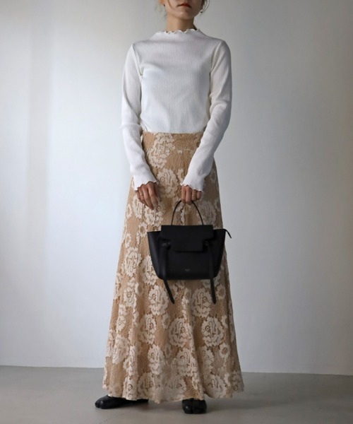 UNFIELD（アンフィールド）の「【UNFIELD】 レースマーメイドスカート（スカート・レディース・ベージュ/グリーン・FREE）」の3枚目の写真