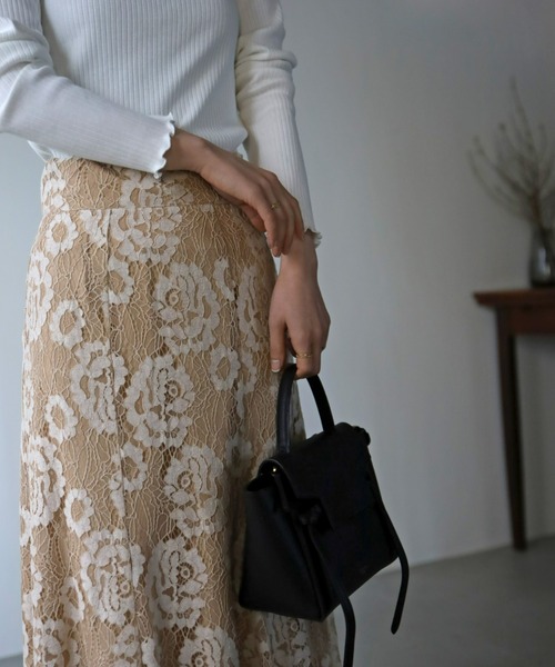 UNFIELD（アンフィールド）の「【UNFIELD】 レースマーメイドスカート（スカート・レディース・ベージュ/グリーン・FREE）」の18枚目の写真