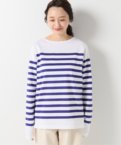IENA - 美品　ボーダーコンパクトプルオーバー SUVIN COTTON ボーダーコンパクトプルオーバー | イエナ(IENA
