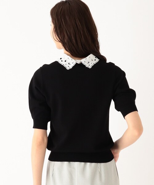 index（インデックス）の「◆2WAYレースカラーニット【WEB限定サイズ】（ニット/セーター・レディース・ホワイト/ブラック/パープル/グレイッシュベージュ・40/38）」の7枚目の写真