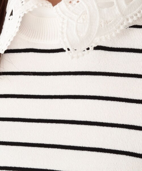 index（インデックス）の「◆2WAYレースカラーニット【WEB限定サイズ】（ニット/セーター・レディース・ホワイト/ブラック/パープル/グレイッシュベージュ・40/38）」の13枚目の写真