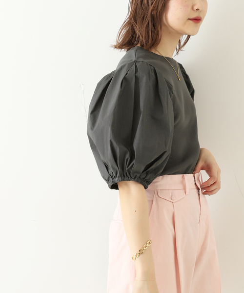 SLOBE IENA（スローブイエナ）の「ドッキングスリーブテレコプルオーバー◆（Tシャツ/カットソー・レディース・ホワイト/オレンジ/グレー・FREE）」の7枚目の写真