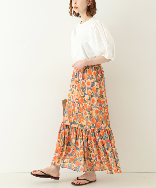 SLOBE IENA（スローブイエナ）の「ドッキングスリーブテレコプルオーバー◆（Tシャツ/カットソー・レディース・ホワイト/オレンジ/グレー・FREE）」の11枚目の写真