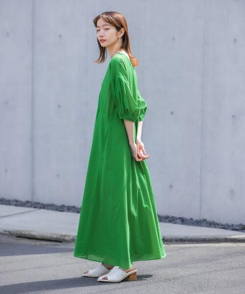 KBF（ケイビーエフ）の「ウエストベルト2WAYカシュクールワンピース（ワンピース・レディース・ブラック/ブラウン/オレンジ/グリーン・ONE）」の9枚目の写真