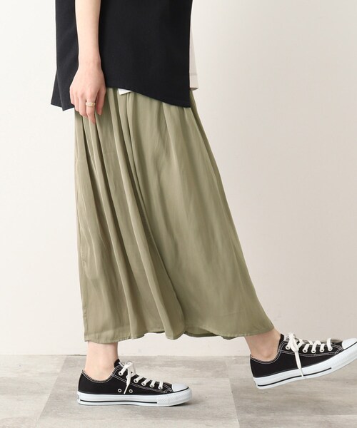 DRESKIP(ドレスキップ)の「◆【洗える】サテンギャザースカート(スカート・レディース・カーキ/ネイビー/レモンイエロー/ホワイト系3/グレー系その他/ホワイト系8・04/02/03)」の12枚目の写真