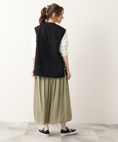 DRESKIP(ドレスキップ)の「◆【洗える】サテンギャザースカート(スカート・レディース・カーキ/ネイビー/レモンイエロー/ホワイト系3/グレー系その他/ホワイト系8・04/02/03)」の21枚目の写真