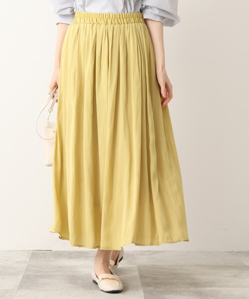 DRESKIP(ドレスキップ)の「◆【洗える】サテンギャザースカート(スカート・レディース・カーキ/ネイビー/レモンイエロー/ホワイト系3/グレー系その他/ホワイト系8・04/02/03)」の17枚目の写真