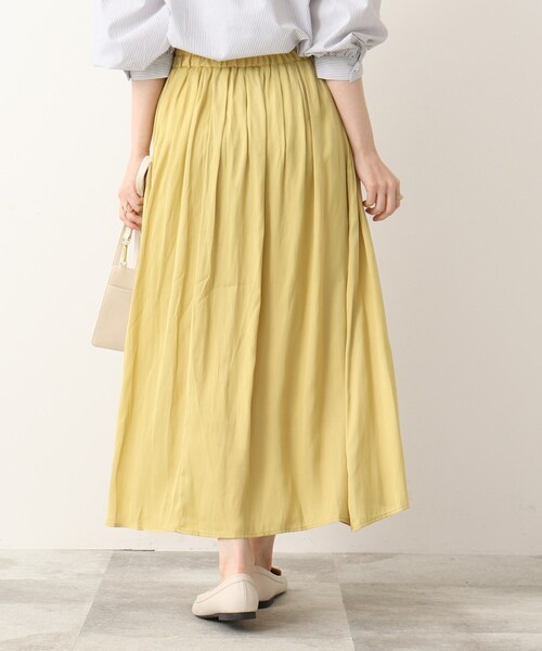 DRESKIP(ドレスキップ)の「◆【洗える】サテンギャザースカート(スカート・レディース・カーキ/ネイビー/レモンイエロー/ホワイト系3/グレー系その他/ホワイト系8・04/02/03)」の13枚目の写真