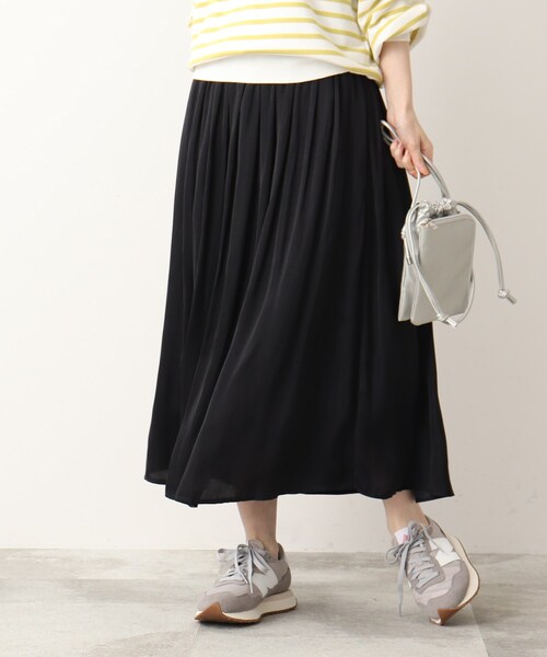 DRESKIP(ドレスキップ)の「◆【洗える】サテンギャザースカート(スカート・レディース・カーキ/ネイビー/レモンイエロー/ホワイト系3/グレー系その他/ホワイト系8・04/02/03)」の18枚目の写真