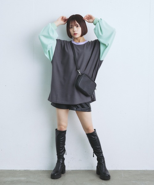 【再販なし】加藤乃愛 リブ配色ロングスリーブTシャツ INTER FACTORY 再販なし】加藤乃愛 リブ配色ロングスリーブTシャツ INTER