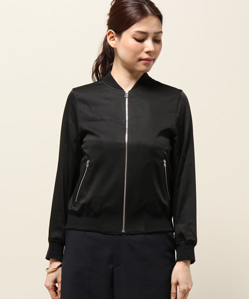 ELFORBR（エルフォーブル）の「テンセルナイロンリブブルゾン（ブルゾン・レディース・カーキオリーブ/ブラック/ベージュ・36/38）」の13枚目の写真