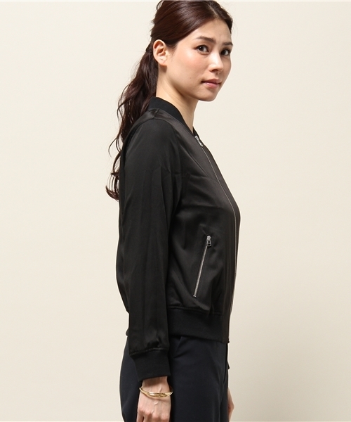 ELFORBR（エルフォーブル）の「テンセルナイロンリブブルゾン（ブルゾン・レディース・カーキオリーブ/ブラック/ベージュ・36/38）」の14枚目の写真