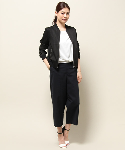 ELFORBR（エルフォーブル）の「テンセルナイロンリブブルゾン（ブルゾン・レディース・カーキオリーブ/ブラック/ベージュ・36/38）」の16枚目の写真