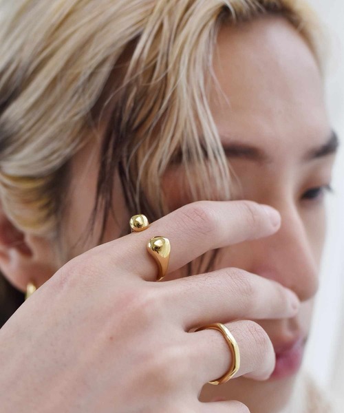 LHME（エルエイチエムイー）の「LHME プランプドロップリング/サージカルステンレス316L（金属アレルギー対応）（リング・レディース・シルバー/ゴールド・9号/11号/13号/15号）」の5枚目の写真