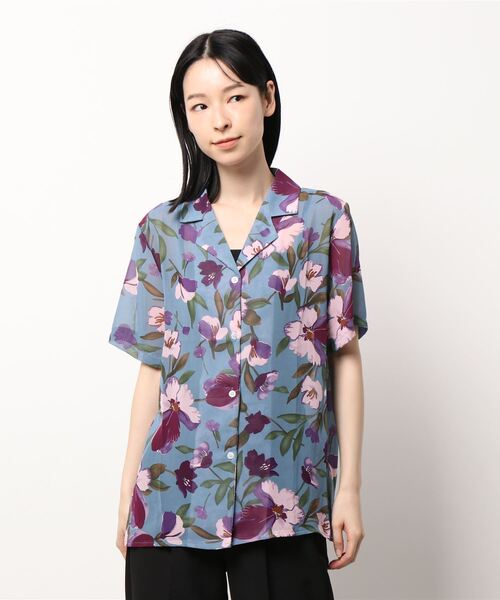 SpRay（スプレイ）の「花柄オープンカラーシャツ（シャツ/ブラウス・レディース・ブラック/オフホワイト/ブルー・FREE）」の13枚目の写真