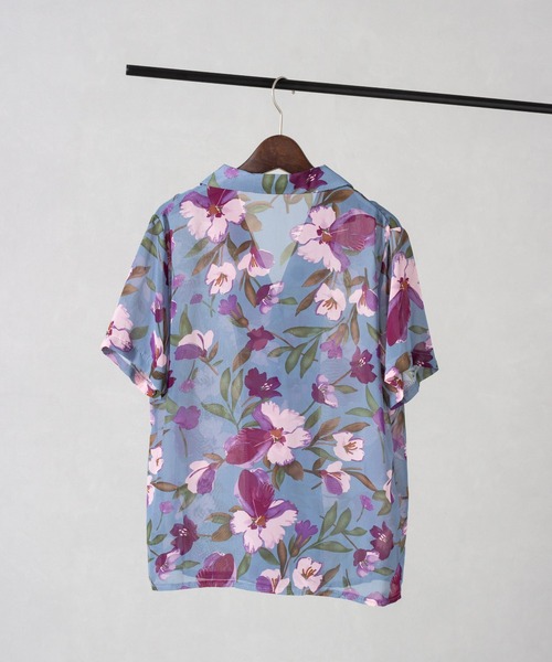 SpRay（スプレイ）の「花柄オープンカラーシャツ（シャツ/ブラウス・レディース・ブラック/オフホワイト/ブルー・FREE）」の11枚目の写真