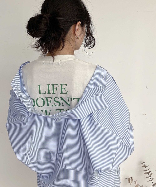 AS KNOW AS plus（アズノゥアズプラス）の「●Wポケットシンプル5分袖シャツ（シャツ/ブラウス・レディース・オフホワイト/グリーン系その他/ブルー系その他/ピンク系その他・FREE）」の3枚目の写真