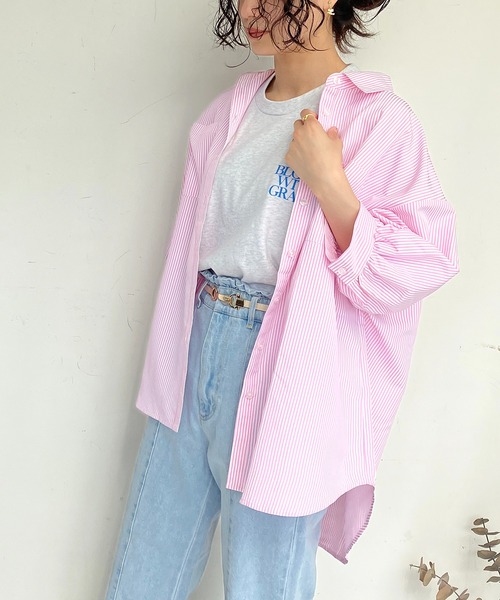 AS KNOW AS plus（アズノゥアズプラス）の「●Wポケットシンプル5分袖シャツ（シャツ/ブラウス・レディース・オフホワイト/グリーン系その他/ブルー系その他/ピンク系その他・FREE）」の4枚目の写真