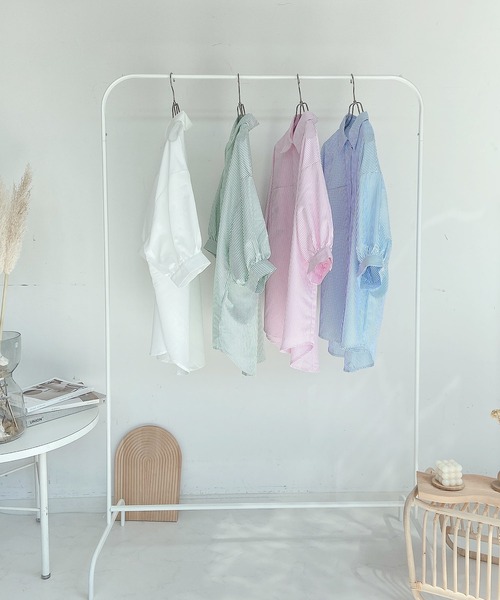 AS KNOW AS plus（アズノゥアズプラス）の「●Wポケットシンプル5分袖シャツ（シャツ/ブラウス・レディース・オフホワイト/グリーン系その他/ブルー系その他/ピンク系その他・FREE）」の10枚目の写真