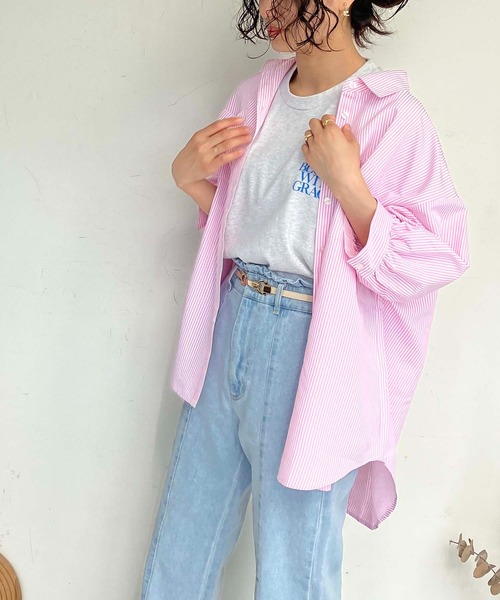 AS KNOW AS plus（アズノゥアズプラス）の「●Wポケットシンプル5分袖シャツ（シャツ/ブラウス・レディース・オフホワイト/グリーン系その他/ブルー系その他/ピンク系その他・FREE）」の18枚目の写真