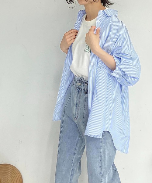 AS KNOW AS plus（アズノゥアズプラス）の「●Wポケットシンプル5分袖シャツ（シャツ/ブラウス・レディース・オフホワイト/グリーン系その他/ブルー系その他/ピンク系その他・FREE）」の20枚目の写真