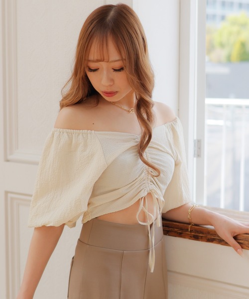 LIPSERVICE（リップサービス）の「クロップドドロストトップス