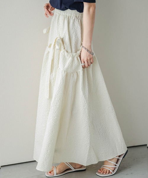 La-gemme(ラジェム)の「サイドリボンフレアスカート(スカート・レディース・ブラック/オフホワイト/オレンジ系その他・フリー)」の15枚目の写真