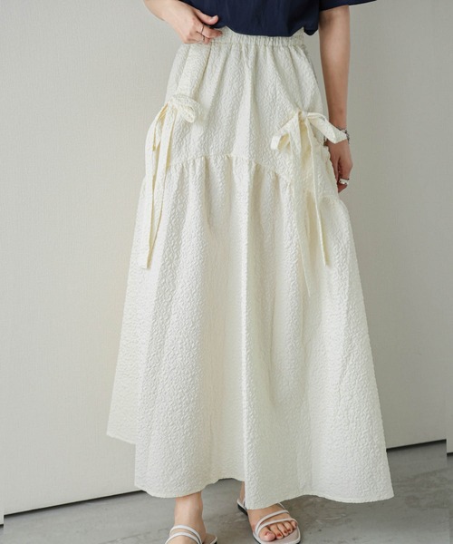 La-gemme(ラジェム)の「サイドリボンフレアスカート(スカート・レディース・ブラック/オフホワイト/オレンジ系その他・フリー)」の16枚目の写真