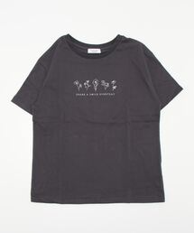 ドローイングフラワーTシャツ