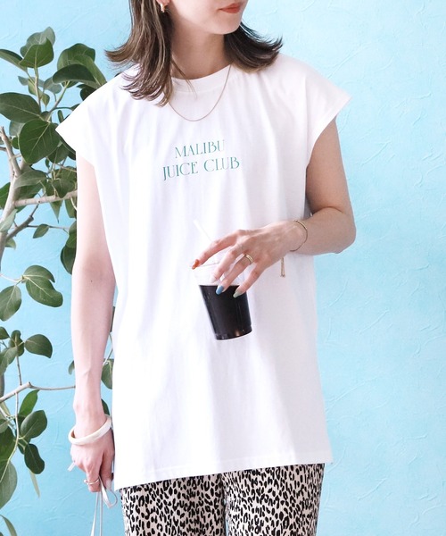 reca（レカ）の「フレンチスリーブチビロゴTシャツ（Tシャツ/カットソー・レディース・ブラック/オフホワイト/オレンジ/グリーン・FREE）」の19枚目の写真