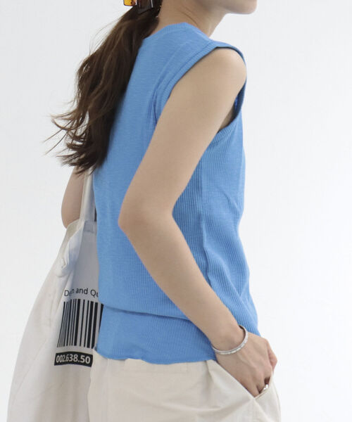 fredy emue（フレディエミュ）の「リブヘンリーネック フレンチプルオーバーカットソー（Tシャツ/カットソー・レディース・オフホワイト/ブルー/チャコールグレー・38）」の12枚目の写真