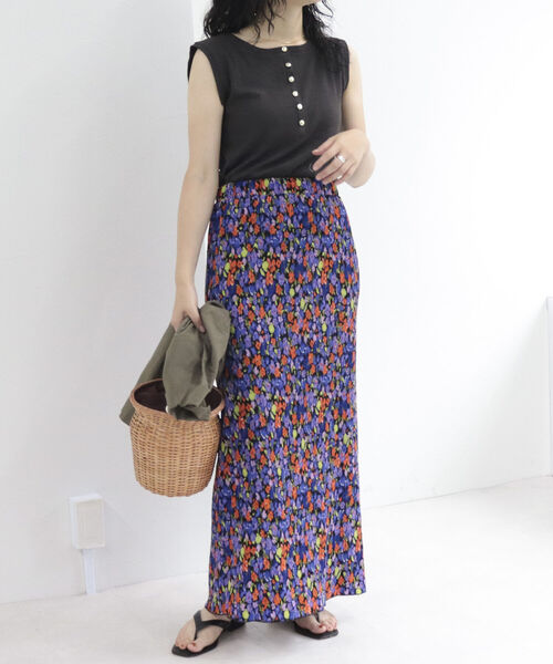 fredy emue（フレディエミュ）の「リブヘンリーネック フレンチプルオーバーカットソー（Tシャツ/カットソー・レディース・オフホワイト/ブルー/チャコールグレー・38）」の14枚目の写真