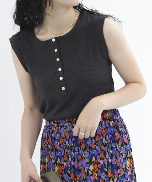 fredy emue（フレディエミュ）の「リブヘンリーネック フレンチプルオーバーカットソー（Tシャツ/カットソー・レディース・オフホワイト/ブルー/チャコールグレー・38）」の17枚目の写真