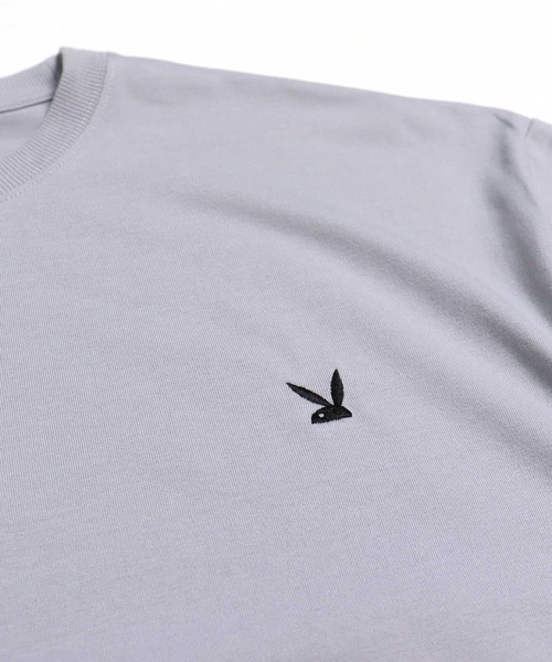 PLAYBOY（プレイボーイ）の「PLAYBOY ワンポイントロゴ刺繍Tシャツ ハーフパンツ セットアップ（Tシャツ/カットソー・メンズ・ブラック/グレー・M/L/XL）」の16枚目の写真