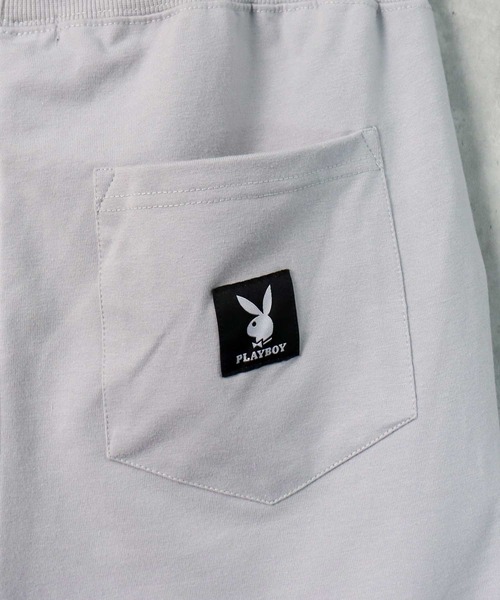 PLAYBOY（プレイボーイ）の「PLAYBOY ワンポイントロゴ刺繍Tシャツ ハーフパンツ セットアップ（Tシャツ/カットソー・メンズ・ブラック/グレー・M/L/XL）」の18枚目の写真