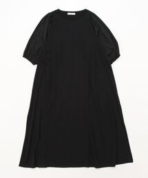 Samansa Mos2 blue | ボリューム袖切替カットワンピース(ワンピース)