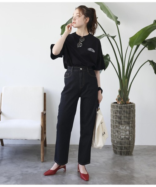 ANAP（アナップ）の「バックゴムストレートデニムパンツ（デニムパンツ・レディース・ブラック/ブルー・S/M）」の8枚目の写真