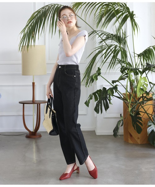 ANAP（アナップ）の「バックゴムストレートデニムパンツ（デニムパンツ・レディース・ブラック/ブルー・S/M）」の11枚目の写真