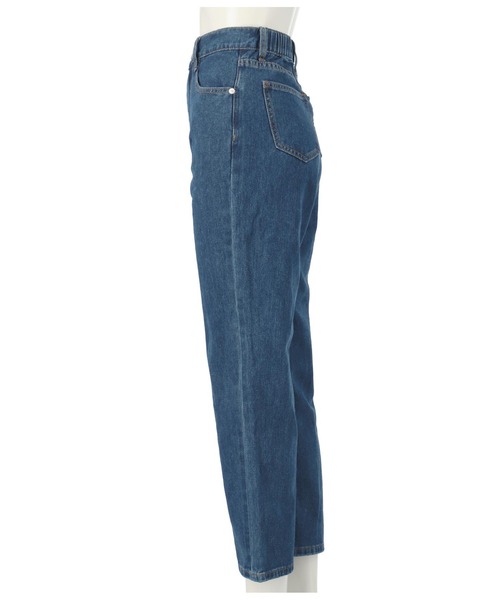 ANAP（アナップ）の「バックゴムストレートデニムパンツ（デニムパンツ・レディース・ブラック/ブルー・S/M）」の4枚目の写真