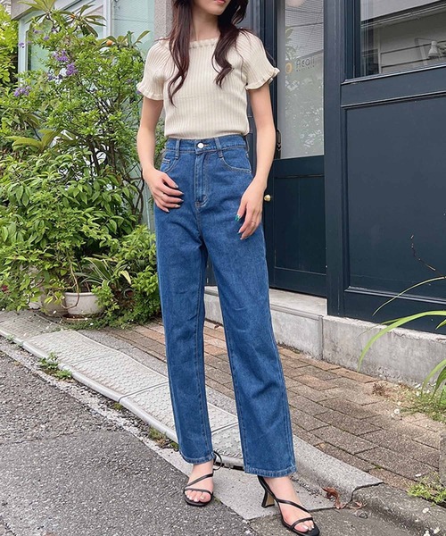 ANAP（アナップ）の「バックゴムストレートデニムパンツ（デニムパンツ・レディース・ブラック/ブルー・S/M）」の18枚目の写真