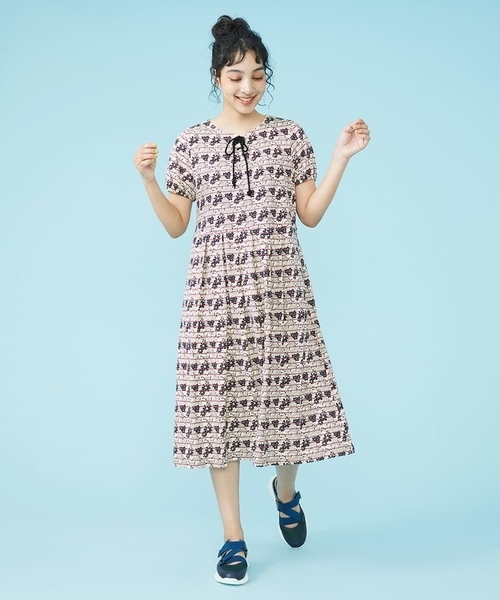 Jocomomola(ホコモモラ)の「Cantar ボーダーワンピース(ワンピース・レディース・ピンク/ブラック・40)」の11枚目の写真