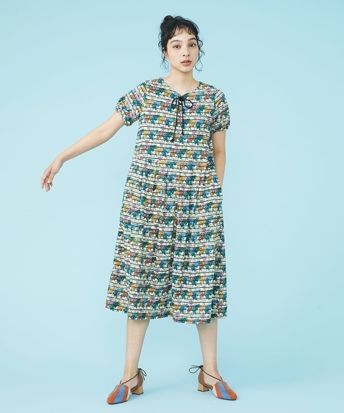 Jocomomola(ホコモモラ)の「Cantar ボーダーワンピース(ワンピース・レディース・ピンク/ブラック・40)」の15枚目の写真