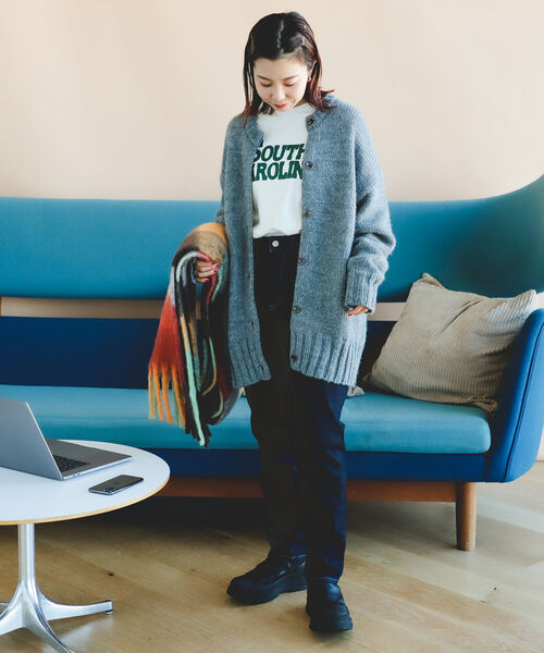 B:MING by BEAMS(ビーミングバイビームス)の「B:MING by BEAMS / エドワード クルーネック カーディガン 22AW(カーディガン/ボレロ・レディース・ベージュ/オリーブ/サックスブルー/ピンク/トップグレー・FREE)」の7枚目の写真