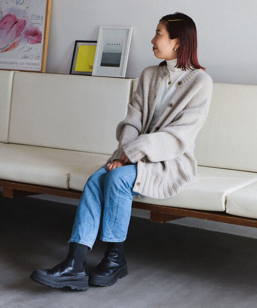 B:MING by BEAMS(ビーミングバイビームス)の「B:MING by BEAMS / エドワード クルーネック カーディガン 22AW(カーディガン/ボレロ・レディース・ベージュ/オリーブ/サックスブルー/ピンク/トップグレー・FREE)」の13枚目の写真