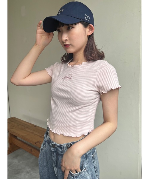 JUMELLE（ジュメロ）の「メロークロップドＴ（Tシャツ/カットソー・レディース・ピンク・FREE）」の3枚目の写真
