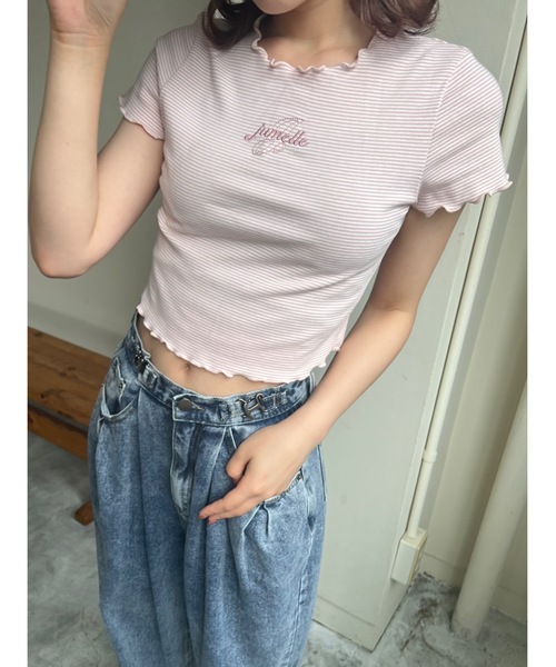 JUMELLE（ジュメロ）の「メロークロップドＴ（Tシャツ/カットソー・レディース・ピンク・FREE）」の2枚目の写真