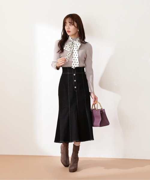 PROPORTION BODY DRESSING(プロポーションボディドレッシング)の「マーメイドデニムスカート / 1212220801(スカート・レディース・ブラック/ブルー/ダークネイビー・SMALL/MEDIUM)」の2枚目の写真