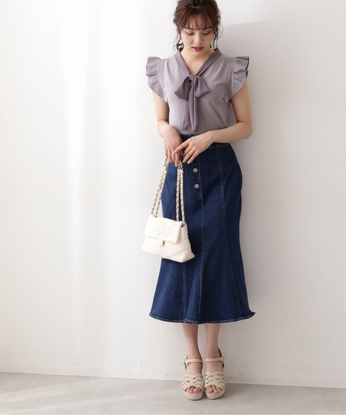 PROPORTION BODY DRESSING(プロポーションボディドレッシング)の「マーメイドデニムスカート / 1212220801(スカート・レディース・ブラック/ブルー/ダークネイビー・SMALL/MEDIUM)」の4枚目の写真