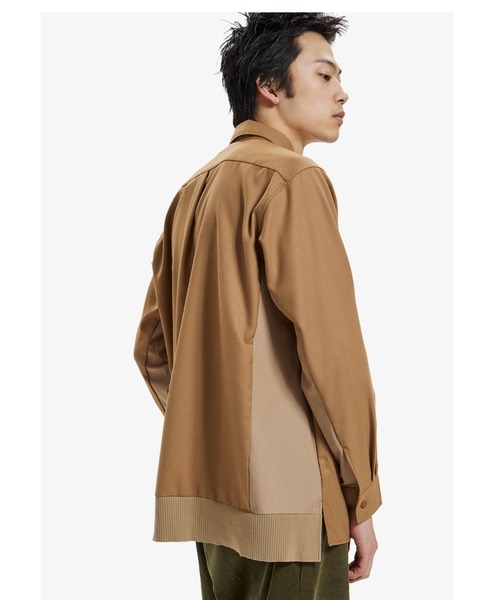 FRED PERRY（フレッドペリー）の「Mix Panneled Shirt（シャツ/ブラウス・メンズ・ブラック/ベージュ・S/L/M）」の12枚目の写真